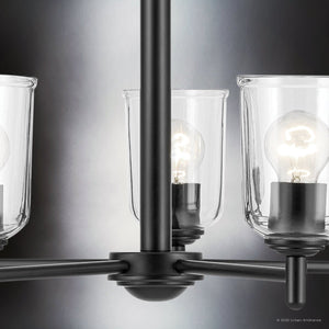 Urban Ambiance - Chandelier - UKC20198 New Traditional Indoor Chandelier, 15.25''H x 23.75''W x 23.75''Dep, Black Finish, Corvelle Collection - 