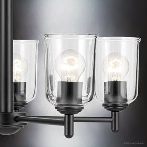 Urban Ambiance - Chandelier - UKC20198 New Traditional Indoor Chandelier, 15.25''H x 23.75''W x 23.75''Dep, Black Finish, Corvelle Collection - 