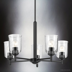 Urban Ambiance - Chandelier - UKC20198 New Traditional Indoor Chandelier, 15.25''H x 23.75''W x 23.75''Dep, Black Finish, Corvelle Collection - 