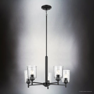 Urban Ambiance - Chandelier - UKC20198 New Traditional Indoor Chandelier, 15.25''H x 23.75''W x 23.75''Dep, Black Finish, Corvelle Collection - 