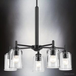 Urban Ambiance - Chandelier - UKC20198 New Traditional Indoor Chandelier, 15.25''H x 23.75''W x 23.75''Dep, Black Finish, Corvelle Collection - 