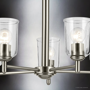 Urban Ambiance - Chandelier - UKC20199 New Traditional Indoor Chandelier, 15.25''H x 23.75''W x 23.75''Dep, Brushed Nickel Finish, Corvelle Collection - 