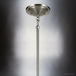 Urban Ambiance - Chandelier - UKC20199 New Traditional Indoor Chandelier, 15.25''H x 23.75''W x 23.75''Dep, Brushed Nickel Finish, Corvelle Collection - 