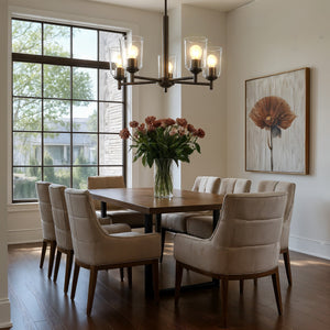 Urban Ambiance - Chandelier - UKC20200 New Traditional Indoor Chandelier, 15.25''H x 23.75''W x 23.75''Dep, Olde Bronze Finish, Corvelle Collection - 