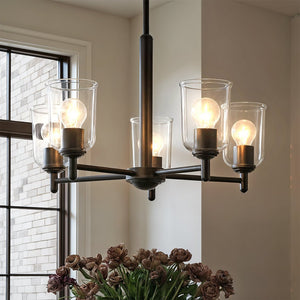 Urban Ambiance - Chandelier - UKC20200 New Traditional Indoor Chandelier, 15.25''H x 23.75''W x 23.75''Dep, Olde Bronze Finish, Corvelle Collection - 