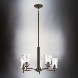 Urban Ambiance - Chandelier - UKC20200 New Traditional Indoor Chandelier, 15.25''H x 23.75''W x 23.75''Dep, Olde Bronze Finish, Corvelle Collection - 