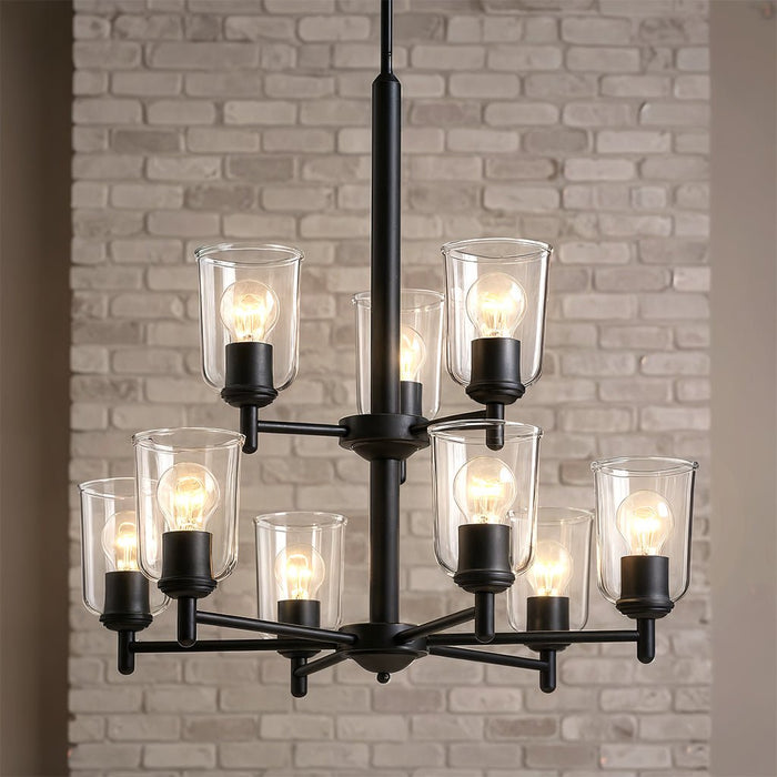 UKC20201 New Traditional Indoor Chandelier, 26.5''H x 26.5''W x 26.5''Dep, Black Finish, Corvelle Collection