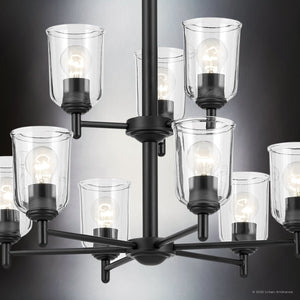 Urban Ambiance - Chandelier - UKC20201 New Traditional Indoor Chandelier, 26.5''H x 26.5''W x 26.5''Dep, Black Finish, Corvelle Collection - 
