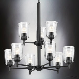 Urban Ambiance - Chandelier - UKC20201 New Traditional Indoor Chandelier, 26.5''H x 26.5''W x 26.5''Dep, Black Finish, Corvelle Collection - 