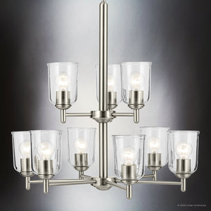 Urban Ambiance - Chandelier - UKC20202 New Traditional Indoor Chandelier, 26.5''H x 26.5''W x 26.5''Dep, Brushed Nickel Finish, Corvelle Collection - 