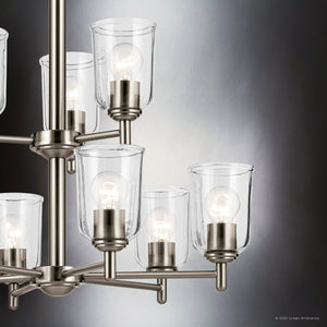 Urban Ambiance - Chandelier - UKC20202 New Traditional Indoor Chandelier, 26.5''H x 26.5''W x 26.5''Dep, Brushed Nickel Finish, Corvelle Collection - 