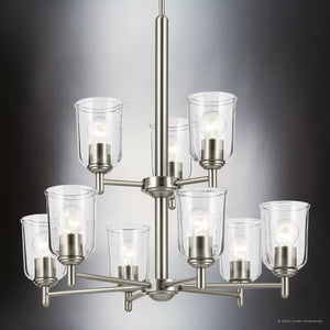 Urban Ambiance - Chandelier - UKC20202 New Traditional Indoor Chandelier, 26.5''H x 26.5''W x 26.5''Dep, Brushed Nickel Finish, Corvelle Collection - 
