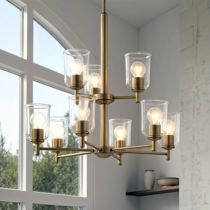 UKC20204 New Traditional Indoor Chandelier, 26.5''H x 26.5''W x 26.5''Dep, Natural Brass Finish, Corvelle Collection