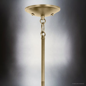 Urban Ambiance - Chandelier - UKC20205 New Traditional Indoor Chandelier, 15.25''H x 17.5''W x 17.5''Dep, Natural Brass Finish, Corvelle Collection - 