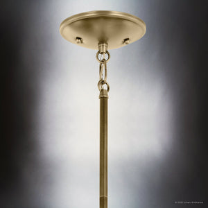 Urban Ambiance - Chandelier - UKC20205 New Traditional Indoor Chandelier, 15.25''H x 17.5''W x 17.5''Dep, Natural Brass Finish, Corvelle Collection - 