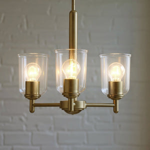 Urban Ambiance - Chandelier - UKC20205 New Traditional Indoor Chandelier, 15.25''H x 17.5''W x 17.5''Dep, Natural Brass Finish, Corvelle Collection - 