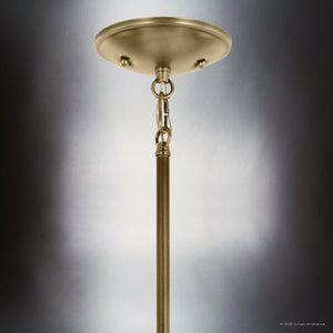 Urban Ambiance - Chandelier - UKC20206 New Traditional Indoor Chandelier, 15.25''H x 23.75''W x 23.75''Dep, Natural Brass Finish, Corvelle Collection - 