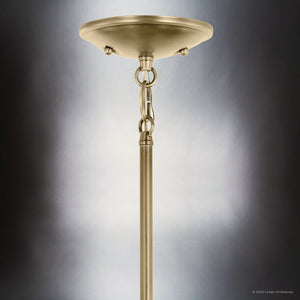 Urban Ambiance - Chandelier - UKC20206 New Traditional Indoor Chandelier, 15.25''H x 23.75''W x 23.75''Dep, Natural Brass Finish, Corvelle Collection - 