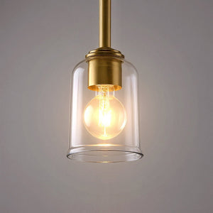 Urban Ambiance - Pendant - UKC20207 New Traditional Indoor Pendant, 11.25''H x 4.5''W x 4.5''Dep, Natural Brass Finish, Corvelle Collection - 