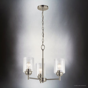 Urban Ambiance - Chandelier - UKC20210 New Traditional Indoor Chandelier, 15.5''H x 18''W x 18''Dep, Brushed Nickel Finish, Ravencourt Collection - 