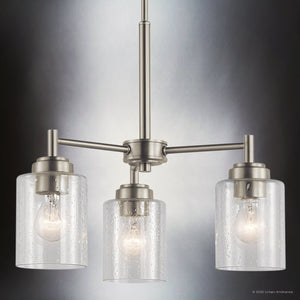 Urban Ambiance - Chandelier - UKC20210 New Traditional Indoor Chandelier, 15.5''H x 18''W x 18''Dep, Brushed Nickel Finish, Ravencourt Collection - 
