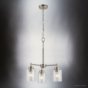 Urban Ambiance - Chandelier - UKC20210 New Traditional Indoor Chandelier, 15.5''H x 18''W x 18''Dep, Brushed Nickel Finish, Ravencourt Collection - 