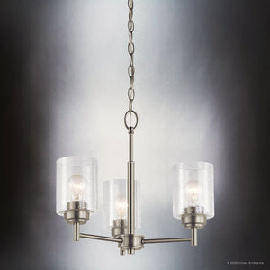 Urban Ambiance - Chandelier - UKC20210 New Traditional Indoor Chandelier, 15.5''H x 18''W x 18''Dep, Brushed Nickel Finish, Ravencourt Collection - 