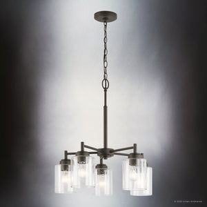 Urban Ambiance - Chandelier - UKC20213 New Traditional Indoor Chandelier, 16.1''H x 19.75''W x 19.75''Dep, Olde Bronze Finish, Ravencourt Collection - 
