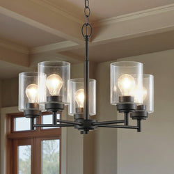 Urban Ambiance - Chandelier - UKC20213 New Traditional Indoor Chandelier, 16.1''H x 19.75''W x 19.75''Dep, Olde Bronze Finish, Ravencourt Collection - 