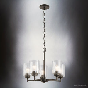 Urban Ambiance - Chandelier - UKC20213 New Traditional Indoor Chandelier, 16.1''H x 19.75''W x 19.75''Dep, Olde Bronze Finish, Ravencourt Collection - 