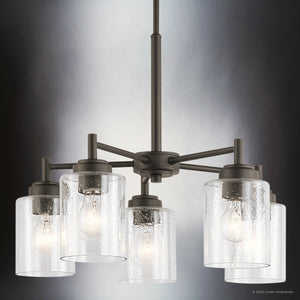 Urban Ambiance - Chandelier - UKC20213 New Traditional Indoor Chandelier, 16.1''H x 19.75''W x 19.75''Dep, Olde Bronze Finish, Ravencourt Collection - 