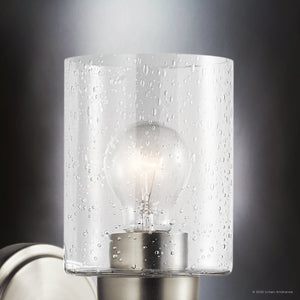 Urban Ambiance - Bath Light - UKC20220 New Traditional Indoor Bath Light, 9.25''H x 4.75''W x 6.5''Dep, Brushed Nickel Finish, Ravencourt Collection - 
