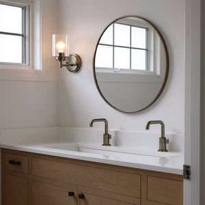 Urban Ambiance - Bath Light - UKC20220 New Traditional Indoor Bath Light, 9.25''H x 4.75''W x 6.5''Dep, Brushed Nickel Finish, Ravencourt Collection - 