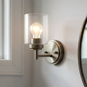 Urban Ambiance - Bath Light - UKC20220 New Traditional Indoor Bath Light, 9.25''H x 4.75''W x 6.5''Dep, Brushed Nickel Finish, Ravencourt Collection - 