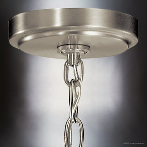 Urban Ambiance - Chandelier - UKC20222 New Traditional Indoor Chandelier, 31''H x 24.5''W x 24.5''Dep, Brushed Nickel Finish, Ravencourt Collection - 