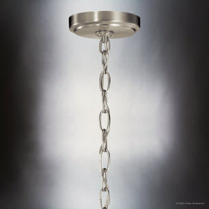Urban Ambiance - Chandelier - UKC20222 New Traditional Indoor Chandelier, 31''H x 24.5''W x 24.5''Dep, Brushed Nickel Finish, Ravencourt Collection - 