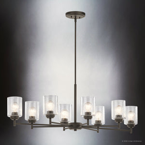 Urban Ambiance - Chandelier - UKC20225 New Traditional Indoor Chandelier, 14.57''H x 44.2''W x 19.9''Dep, Olde Bronze Finish, Ravencourt Collection - 