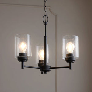 Urban Ambiance - Chandelier - UKC20226 New Traditional Indoor Chandelier, 15.5''H x 18''W x 18''Dep, Black Finish, Ravencourt Collection - 