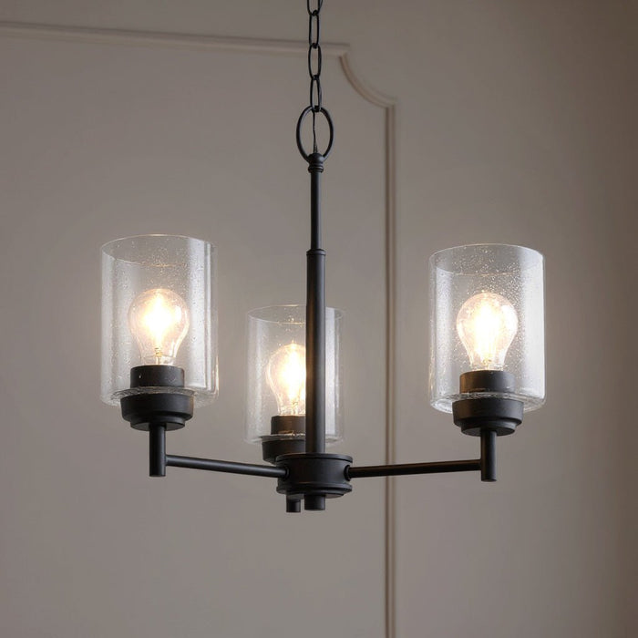 UKC20226 New Traditional Indoor Chandelier, 15.5''H x 18''W x 18''Dep, Black Finish, Ravencourt Collection