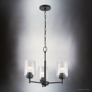 Urban Ambiance - Chandelier - UKC20226 New Traditional Indoor Chandelier, 15.5''H x 18''W x 18''Dep, Black Finish, Ravencourt Collection - 