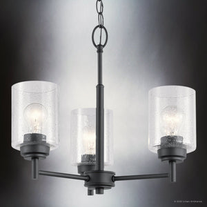 Urban Ambiance - Chandelier - UKC20226 New Traditional Indoor Chandelier, 15.5''H x 18''W x 18''Dep, Black Finish, Ravencourt Collection - 