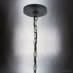 Urban Ambiance - Chandelier - UKC20226 New Traditional Indoor Chandelier, 15.5''H x 18''W x 18''Dep, Black Finish, Ravencourt Collection - 