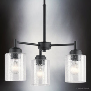 Urban Ambiance - Chandelier - UKC20226 New Traditional Indoor Chandelier, 15.5''H x 18''W x 18''Dep, Black Finish, Ravencourt Collection - 