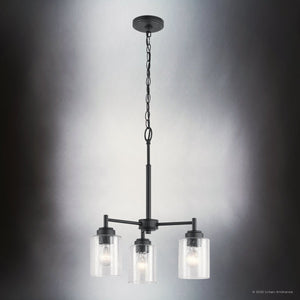 Urban Ambiance - Chandelier - UKC20226 New Traditional Indoor Chandelier, 15.5''H x 18''W x 18''Dep, Black Finish, Ravencourt Collection - 