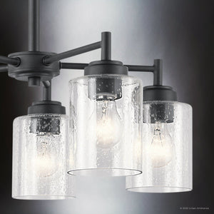 Urban Ambiance - Chandelier - UKC20227 New Traditional Indoor Chandelier, 16.1''H x 19.75''W x 19.75''Dep, Black Finish, Ravencourt Collection - 