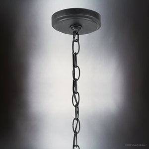 Urban Ambiance - Chandelier - UKC20227 New Traditional Indoor Chandelier, 16.1''H x 19.75''W x 19.75''Dep, Black Finish, Ravencourt Collection - 