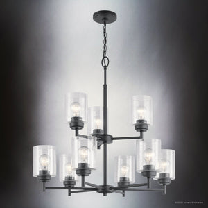 Urban Ambiance - Chandelier - UKC20228 New Traditional Indoor Chandelier, 27''H x 27''W x 27''Dep, Black Finish, Ravencourt Collection - 