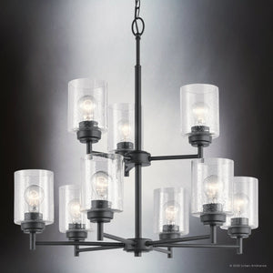 Urban Ambiance - Chandelier - UKC20228 New Traditional Indoor Chandelier, 27''H x 27''W x 27''Dep, Black Finish, Ravencourt Collection - 