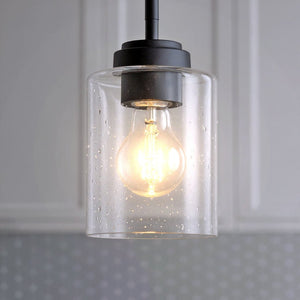 Urban Ambiance - Pendant - UKC20229 New Traditional Indoor Pendant, 7.5''H x 4.25''W x 4.25''Dep, Black Finish, Ravencourt Collection - 