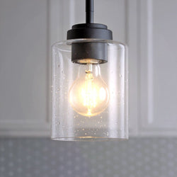 Urban Ambiance - Pendant - UKC20229 New Traditional Indoor Pendant, 7.5''H x 4.25''W x 4.25''Dep, Black Finish, Ravencourt Collection - 